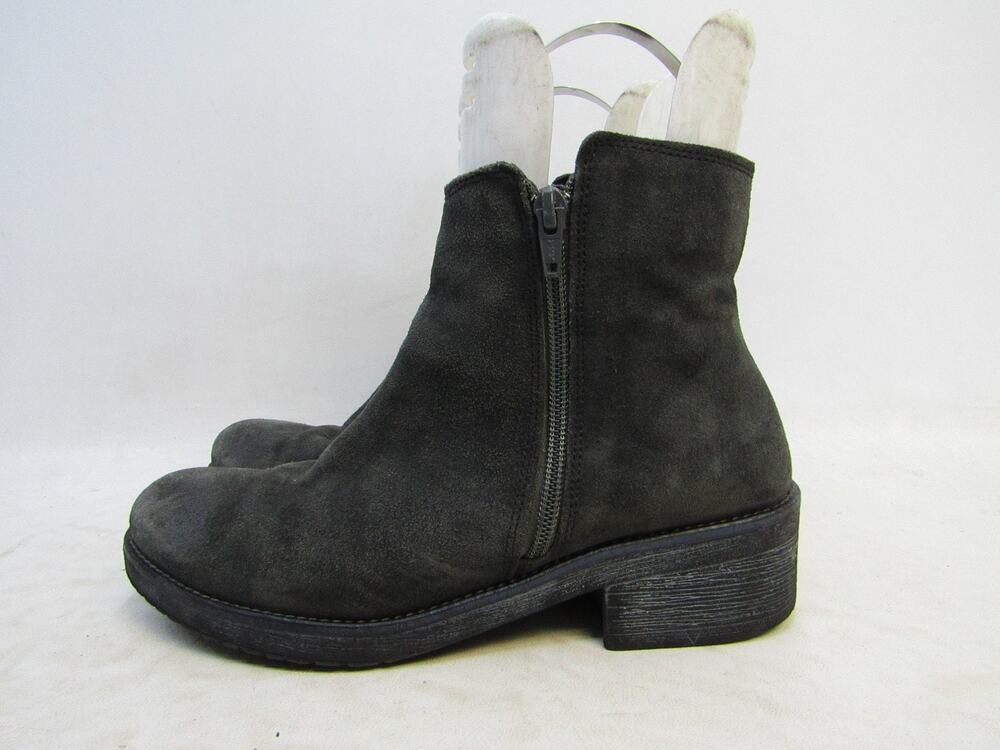 NAOT Size 39 EUR Dark Gray Suede Zip Ankle Fashion Boots Bootie